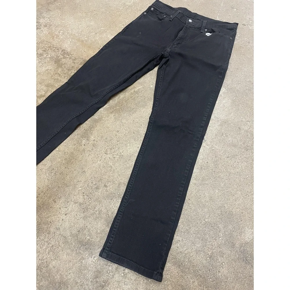 Levis 511 Jeans Mens 36x34 Black Denim Slim‎ Fit Straight Leg Zip Fly 5-Pocket